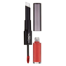 L'Oreal Paris Infallible Pro Last Lipstick Continual Crimson with Pro Seal Balm ensures moisturized color.