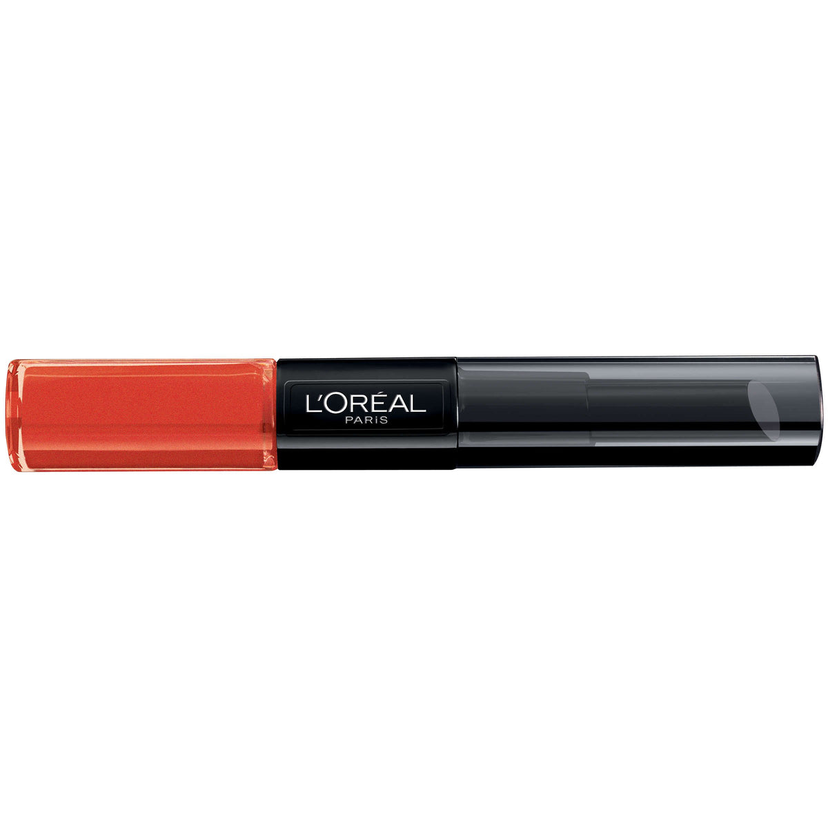 L'Oreal Paris Infallible Pro Last Lipstick Perpetual Apricot swatch on lips demonstrates transfer resistance