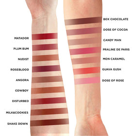 L'Oreal Paris Pro Matte Les Macarons lip look with long-wear matte color.