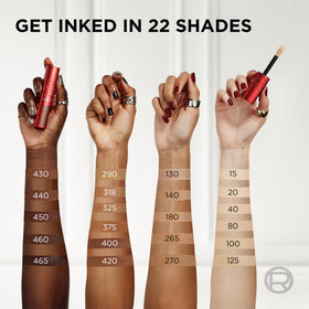 Swatch displays matte finish and balanced skin tone with Skin Ink.