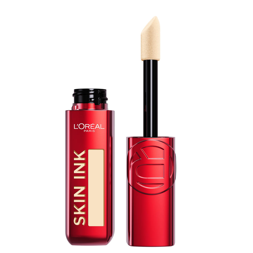 L'Oreal Paris Infallible Skin Ink bottle showing longwear hybrid concept and dual-use design.