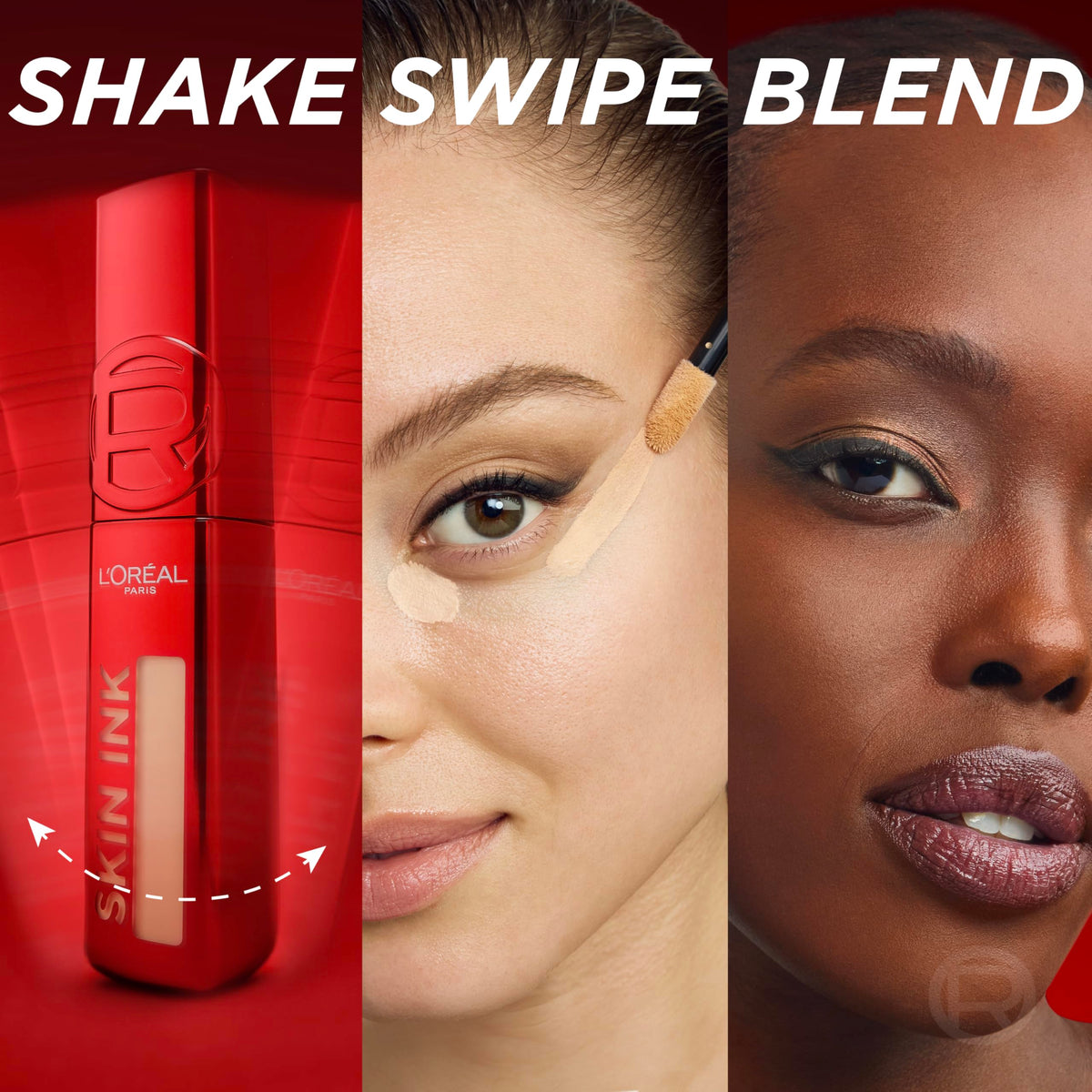 L'Oreal Paris Infallible Skin Ink wide back applicator for foundation coverage.