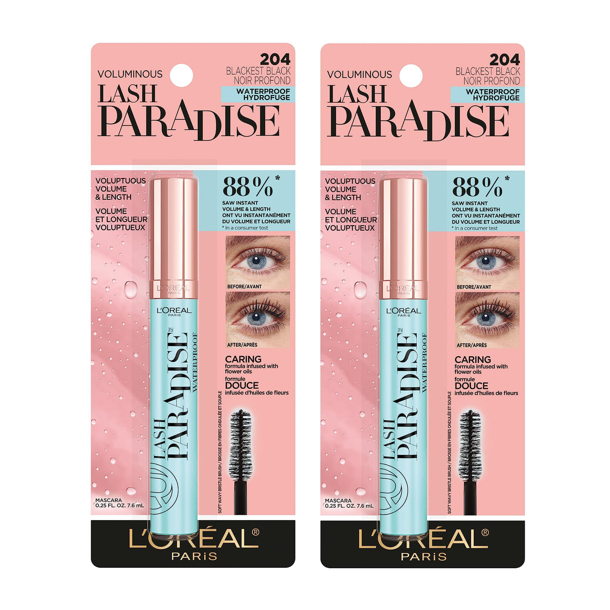 L'Oreal Paris Lash Paradise in black shade enhances eye definition.