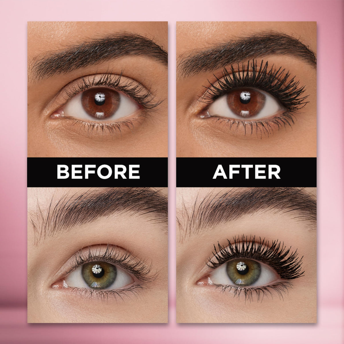 L'Oreal Paris Lash Paradise achieving a dramatic full fringe on lashes.