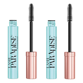L'Oreal Paris Lash Paradise waterproof mascara bottle showing voluminous formula for all-day wear.