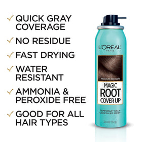 Medium brown shade swatch matching Magic Root Cover Up to natural tones