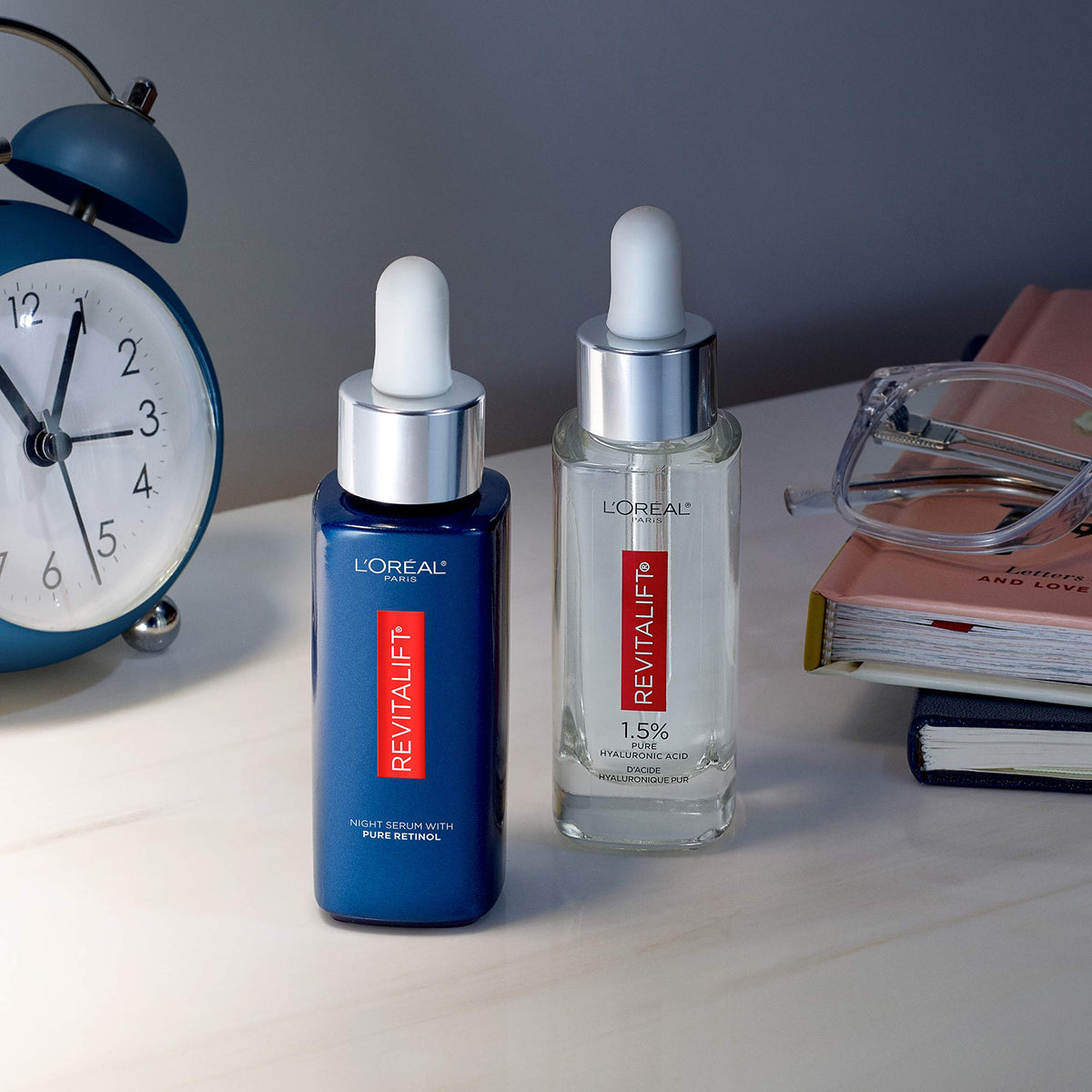 L'Oreal Paris Revitalift Derm Intensives collection display for renewal.