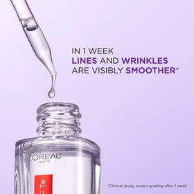 L'Oreal Paris Revitalift hyaluronic serum application highlighting lightweight hydration.