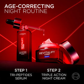 Ingredient spotlight on fragmented Hyaluronic Acid for deep hydration in L'Oreal Paris Revitalift Laser Renew Night Cream.