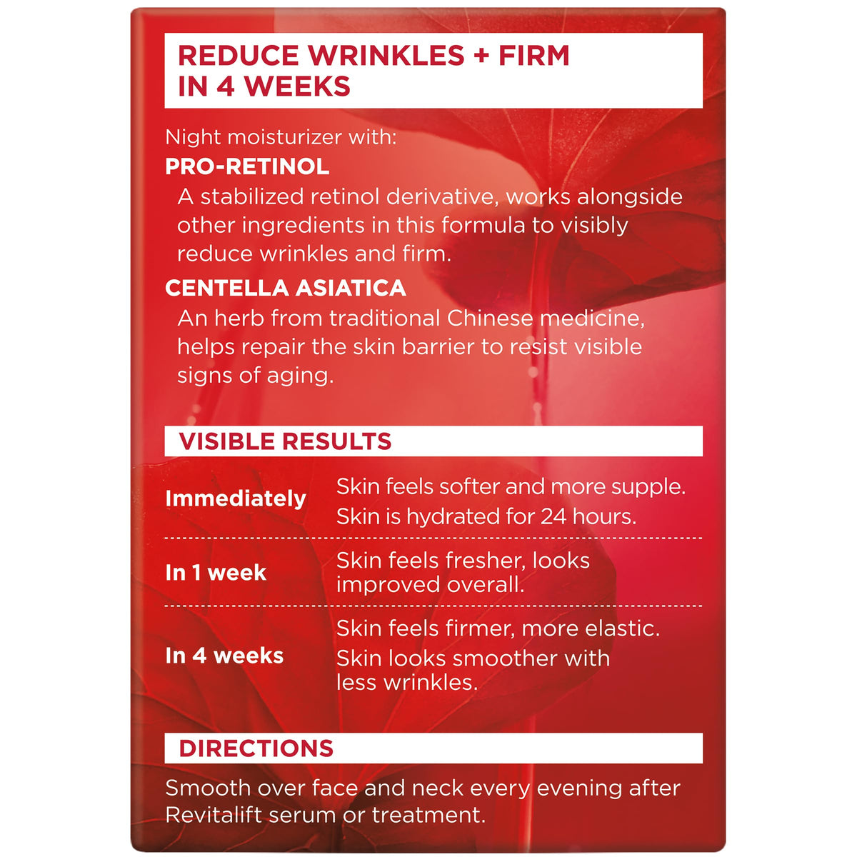 Revitalift night cream as part of a nighttime skincare routine.