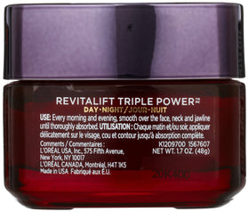 L'Oreal Paris Revitalift Triple Power cream texture swirl promotes smoother skin.