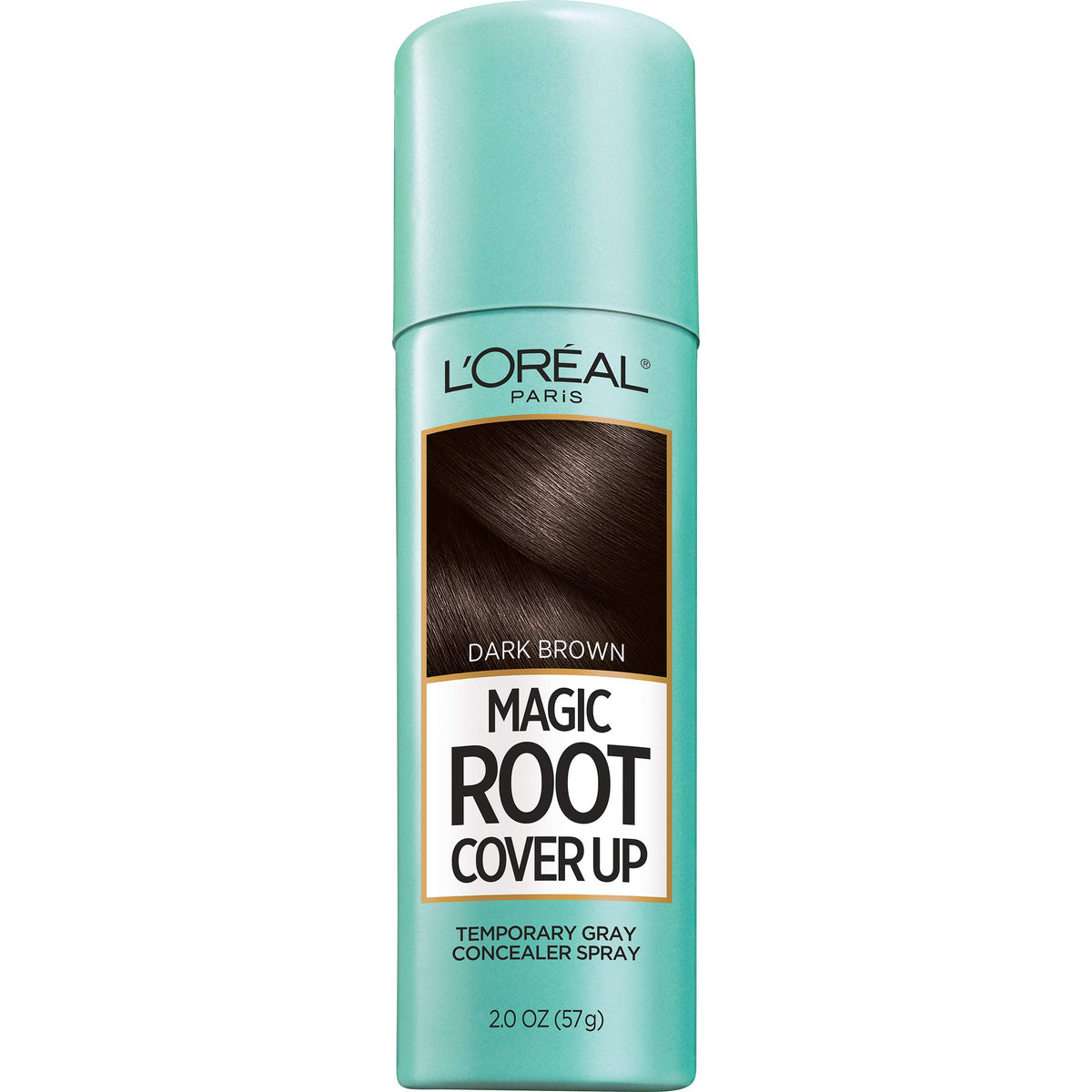 L'Oreal Paris Root Cover Up Dark Brown concealer spray for quick root coverage.