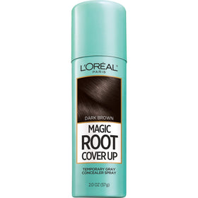 L'Oreal Paris Root Cover Up Dark Brown concealer spray for quick root coverage.
