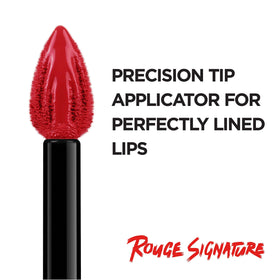 L'Oreal Paris Rouge Signature features precise lip shaping for clean lines.