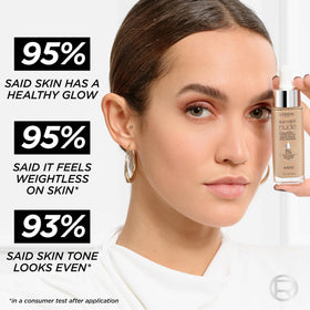 L'Oréal Paris True Match Nude Hyaluronic finish glows with natural sheen.