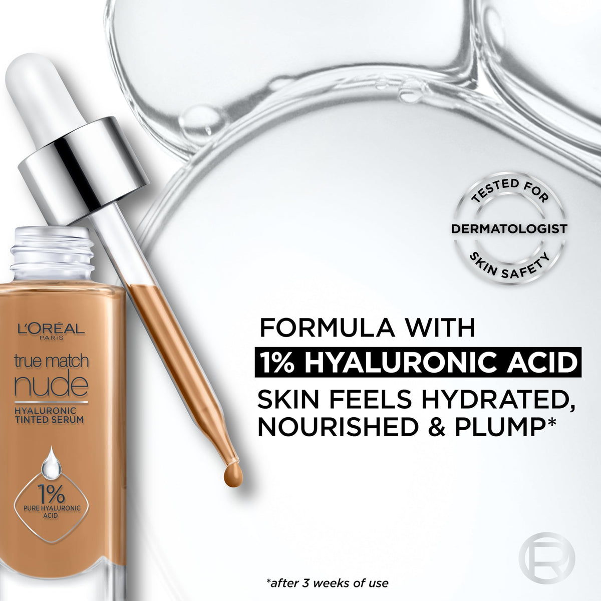 Luminous mineral pigments brighten the complexion in Loreal Paris True Match Nude foundation tan-deep 7-8