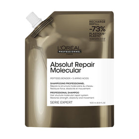L'Oréal Professionnel Paris Absolut Repair Molecular Shampoo refill bottle with peptide bonder for damaged hair