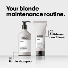 L’Oréal Professionnel Paris Color Depositing Purple Conditioner being poured into hand