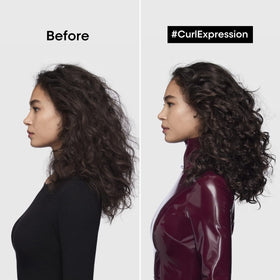 L’Oréal Professionnel Paris Curl Expression Rich Mask cream-dispense shows smooth application for frizz control.