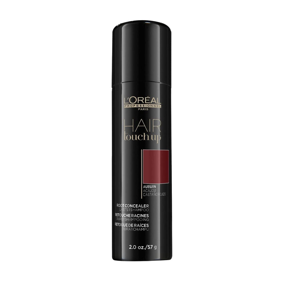 L’Oréal Professionnel Paris Hair Touch Up auburn bottle for quick root concealment.