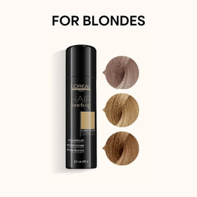 L’Oréal Professionnel Paris Hair Touch Up grey roots close-up shows seamless blend.