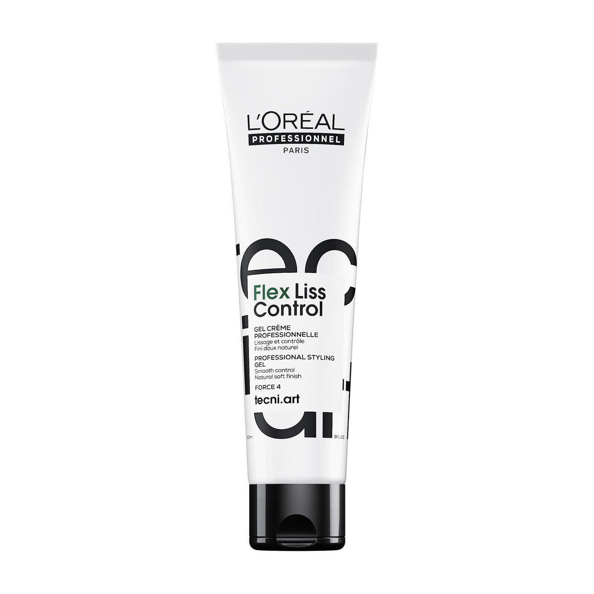 L'Oréal Professionnel Paris Liss Control bottle pour for smooth, frizz-free styling.