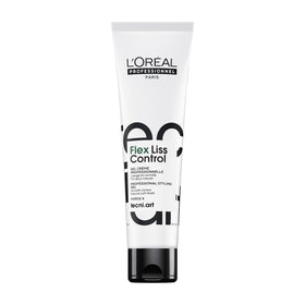 L'Oréal Professionnel Paris Liss Control bottle pour for smooth, frizz-free styling.