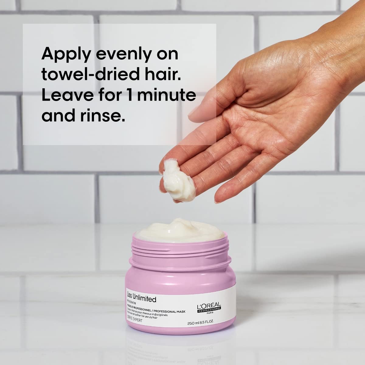 L’Oréal Professionnel Paris Liss Unlimited Mask strengthens hair fibers for a healthier look