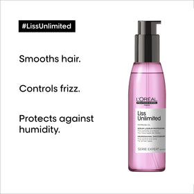 L'Oréal Professionnel Paris Liss Unlimited Serum during blow-dry to reduce frizz.