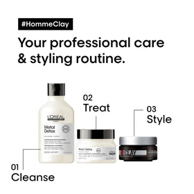 L’Oréal Professionnel Paris Styling Clay hands applying for quick definition and texture.