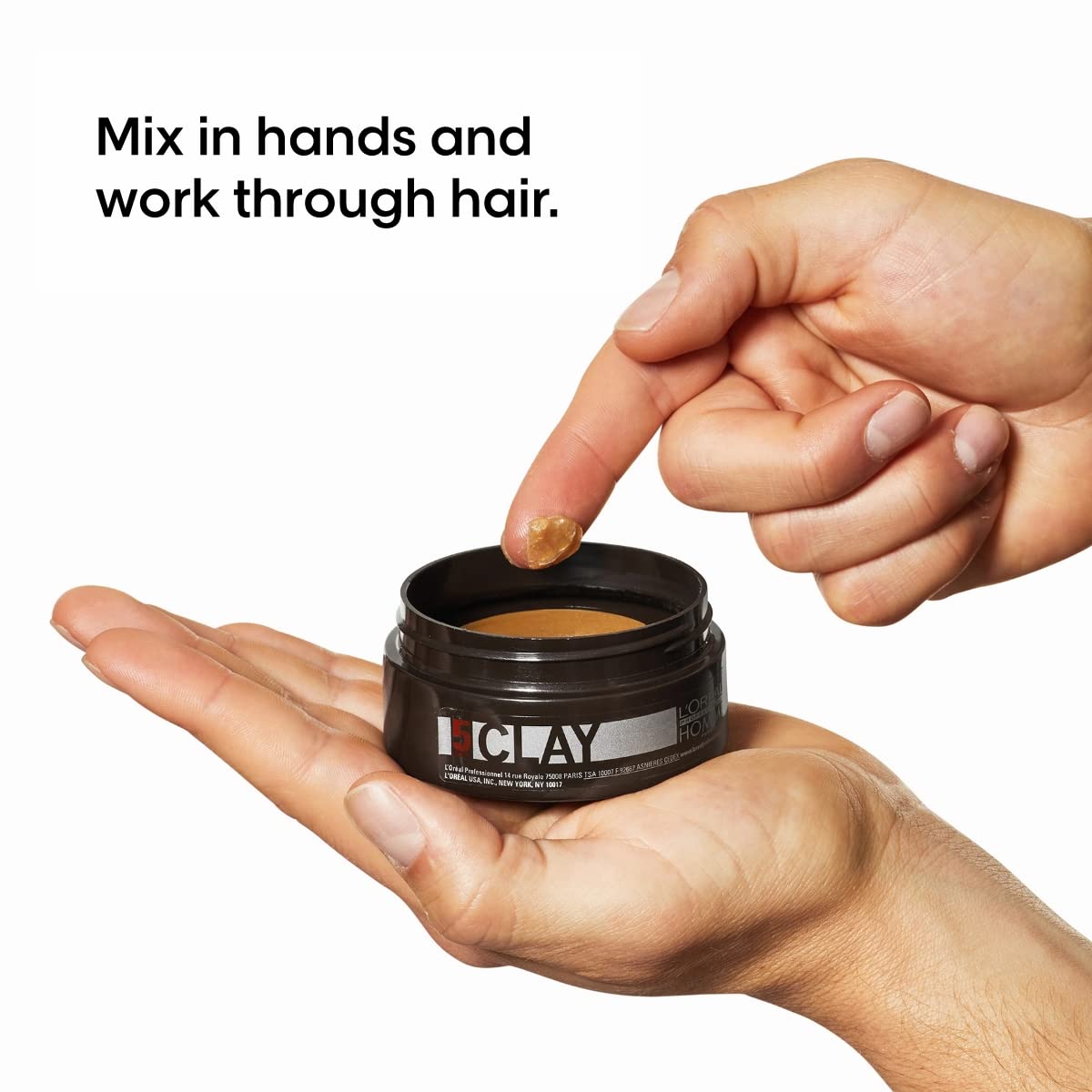 L’Oréal Professionnel Paris Styling Clay jar close-up highlighting premium packaging and formula.