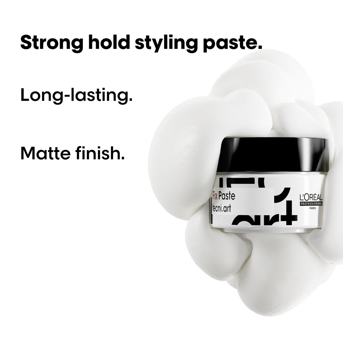 L’Oréal Professionnel Paris Styling Fix Paste hands applying to hair for long-lasting control.