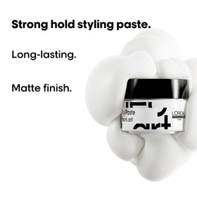 L’Oréal Professionnel Paris Styling Fix Paste hands applying to hair for long-lasting control.