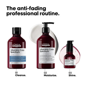 Hair post-wash appears nourished and stronger with Vitamino Color Spectrum Blue Shampoo