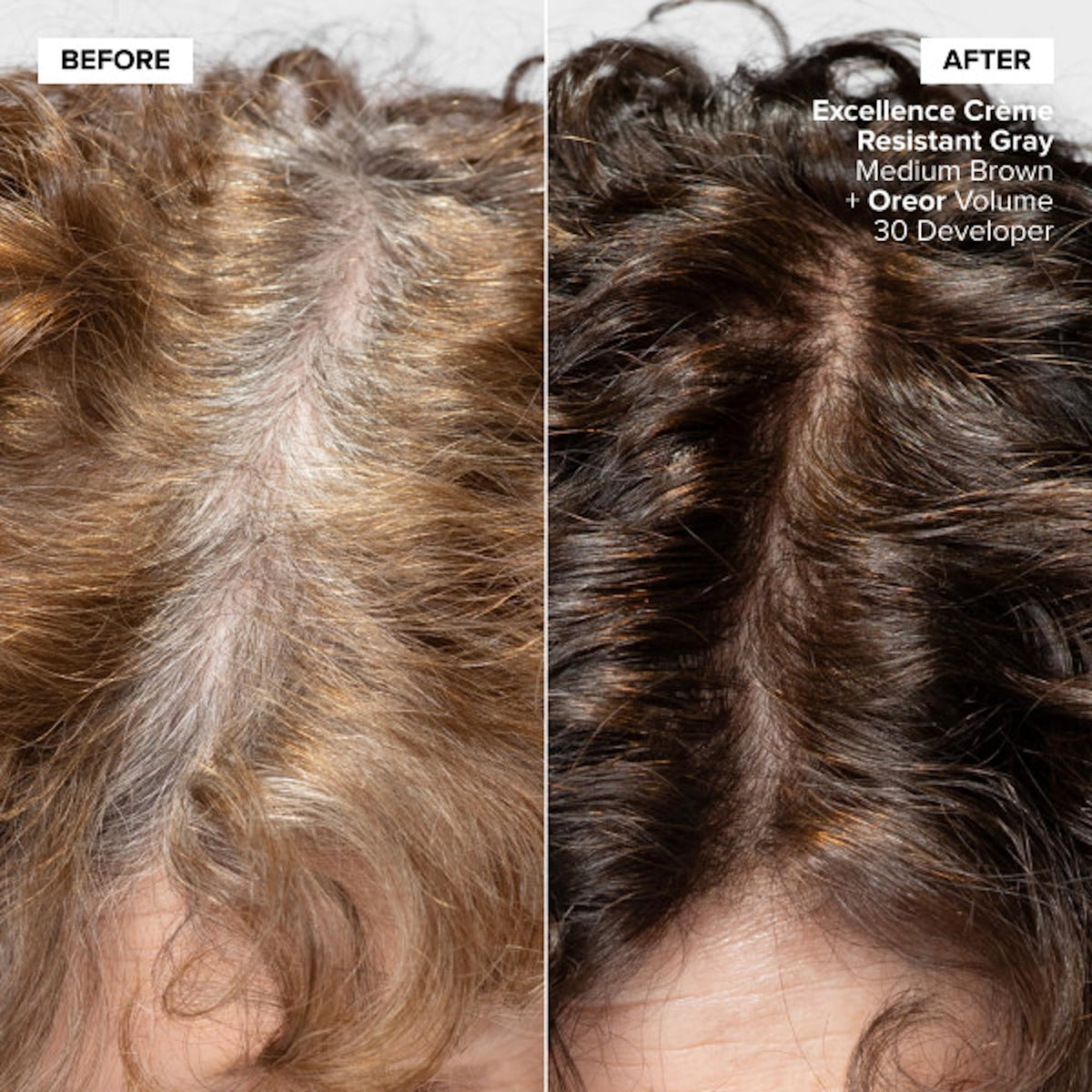 L’Oréal Technique Excellence Crème Resistant Grays no-drip cream texture for easy application.