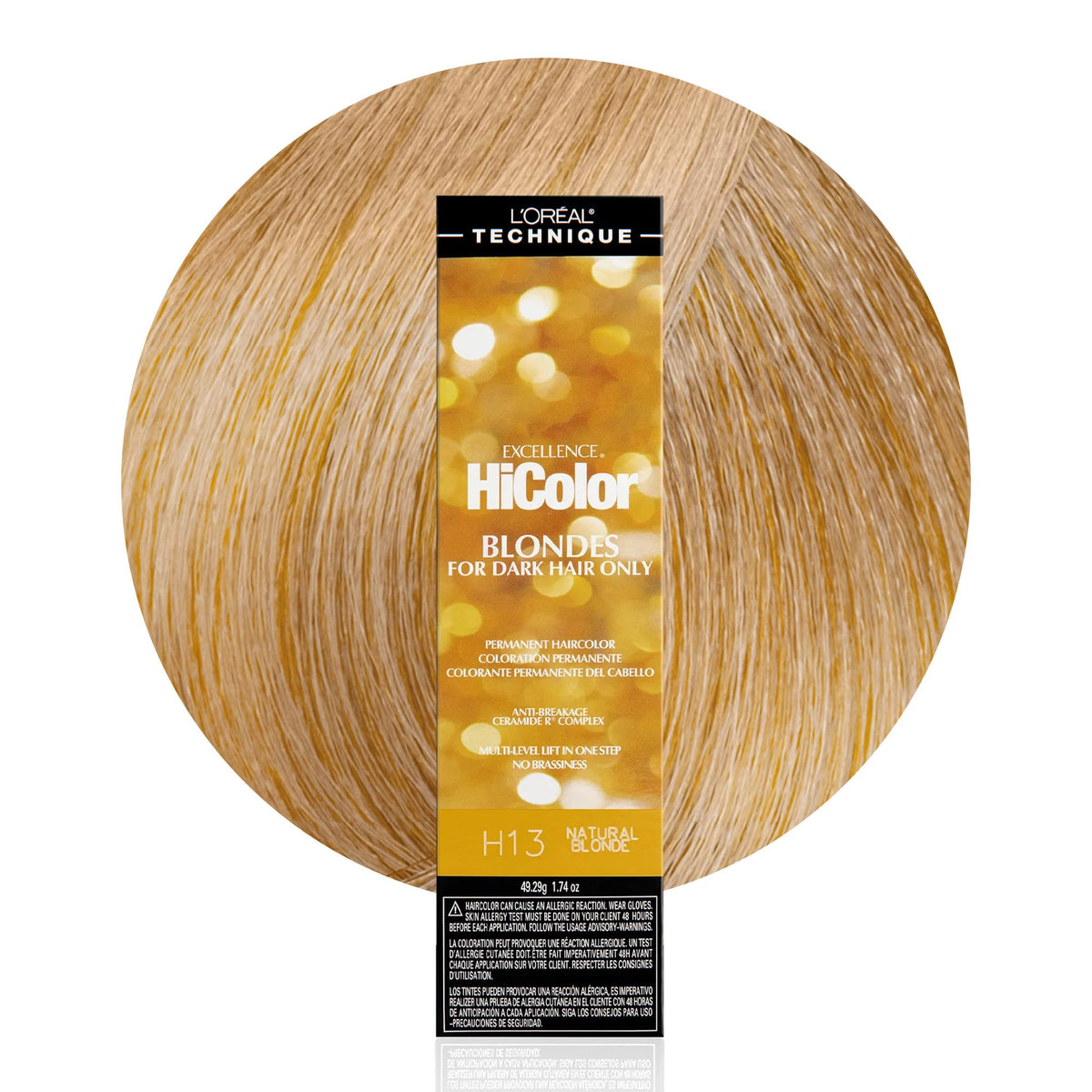 L'Oreal Technique HiColor bottle pour showing quick one-step lift for dark hair
