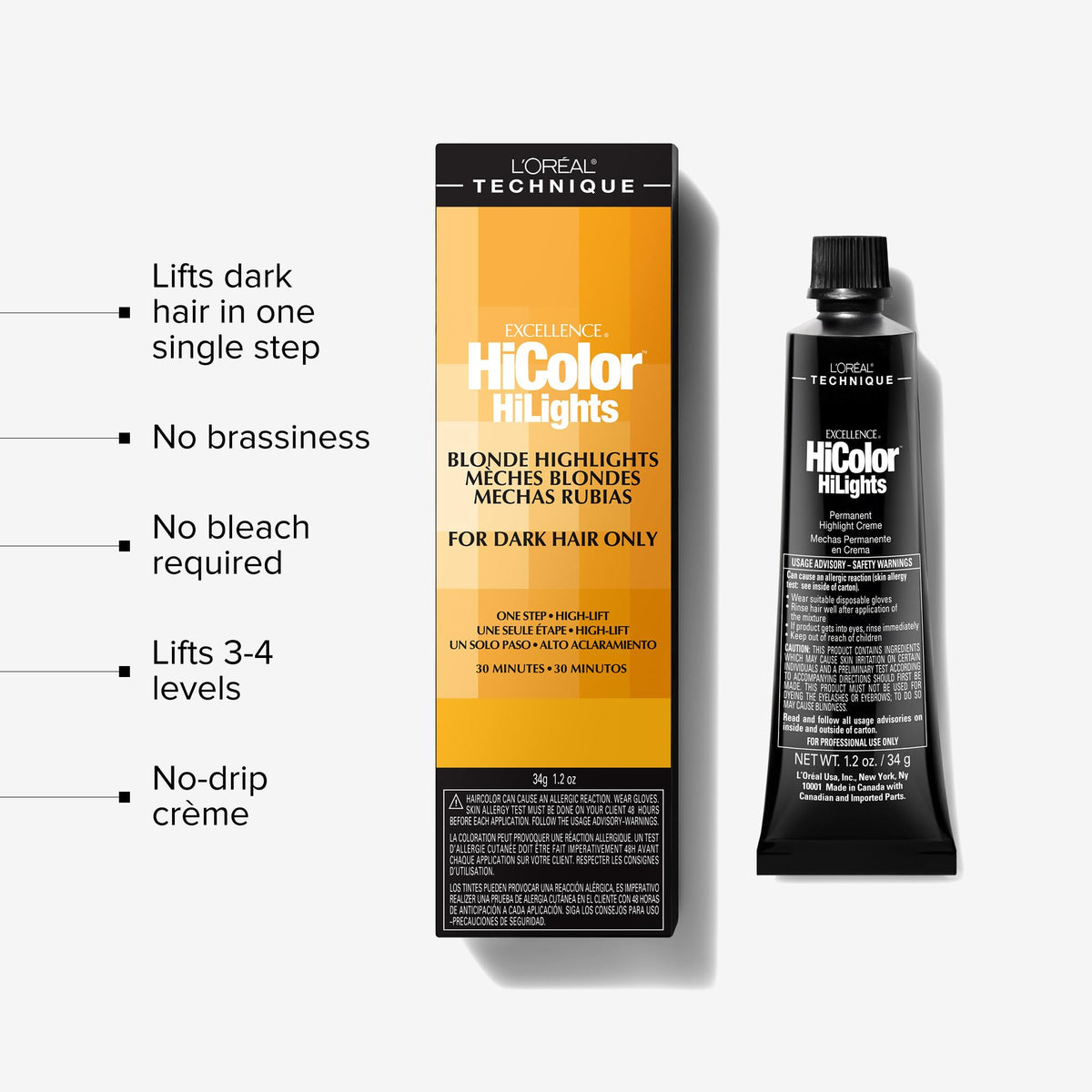 L’Oréal Technique HiColor Golden Blonde swatch highlights rich, long-lasting color.