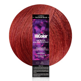L'Oreal Technique HiColor Violet & Blacks bottle closeup showing vivid permanent color