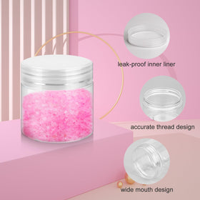Loretoy transparent 2oz jar shows contents clearly and is reusable.