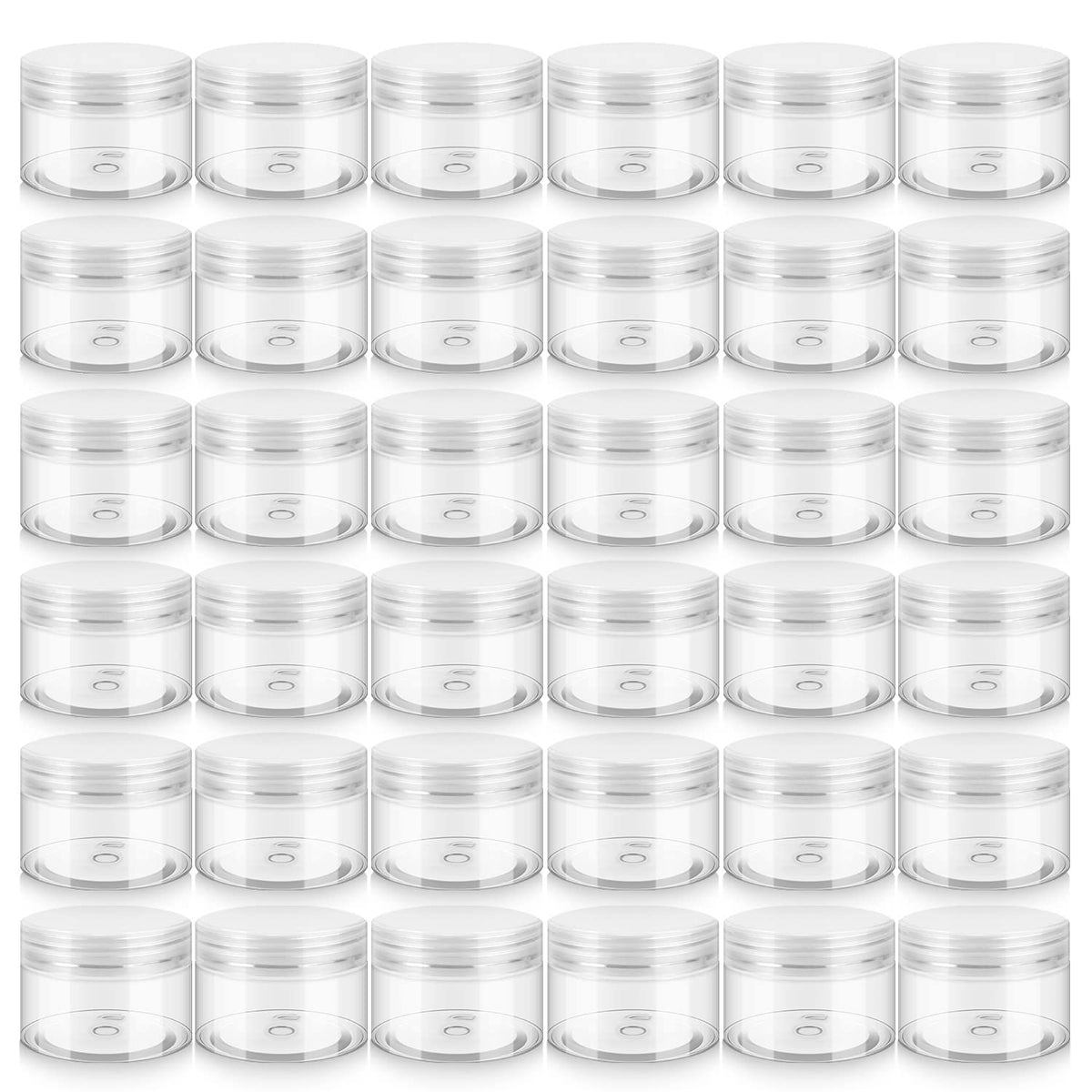 Loretoy 36-pack 4oz plastic jars set for organized cosmetics on the go