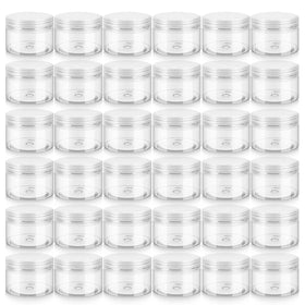 Loretoy 36-pack 4oz plastic jars set for organized cosmetics on the go