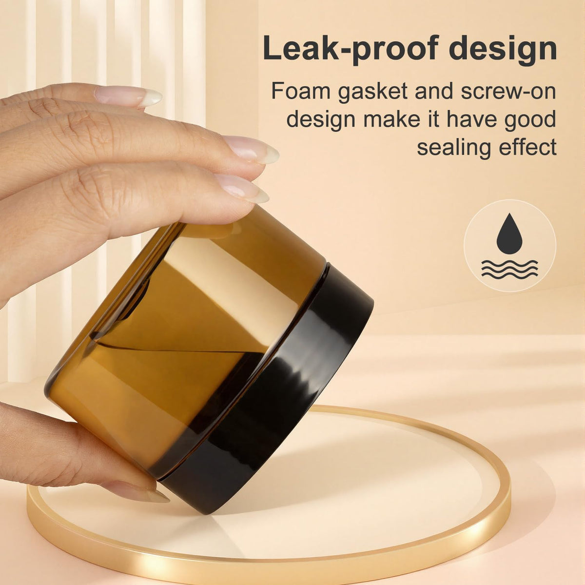 Loretoy jars showing foam-sealed lids for leak-proof on-the-go use.