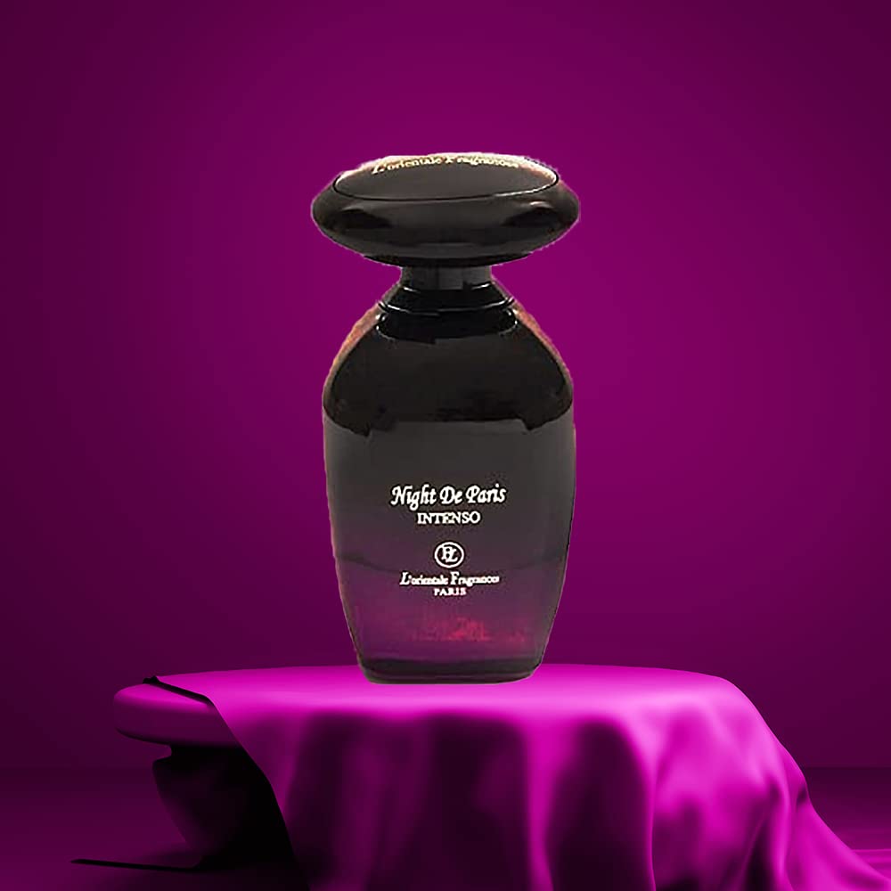 Lorientale Night De Paris Intenso 3.4 oz bottle highlights lasting scent.