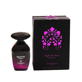 Lorientale Night De Paris Intenso bottle close-up signaling bold evening appeal.