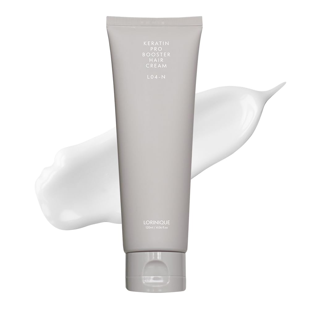 LORINIQUE Korean Keratin Leave-In bottle application for quick, deep hydration.