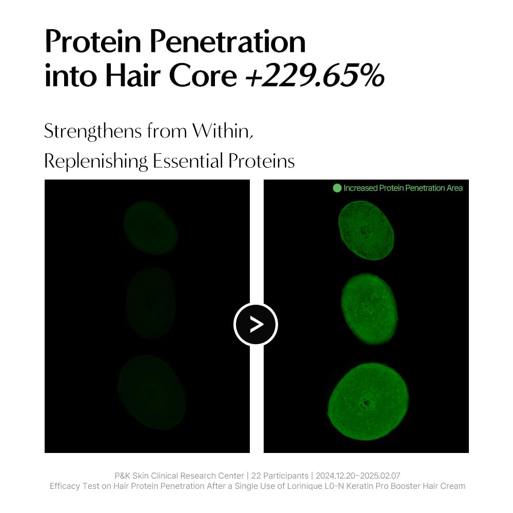 LORINIQUE Korean Keratin Leave-In camellia oil detail signaling rich nourishment.