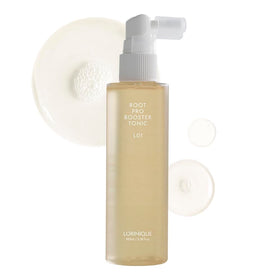 LORINIQUE L01 Root Pro Booster bottle close-up with copper tripeptide-1 formulation for scalp care.