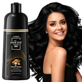 lorpon Black Hair Dye Shampoo delivers gray coverage for a natural finish