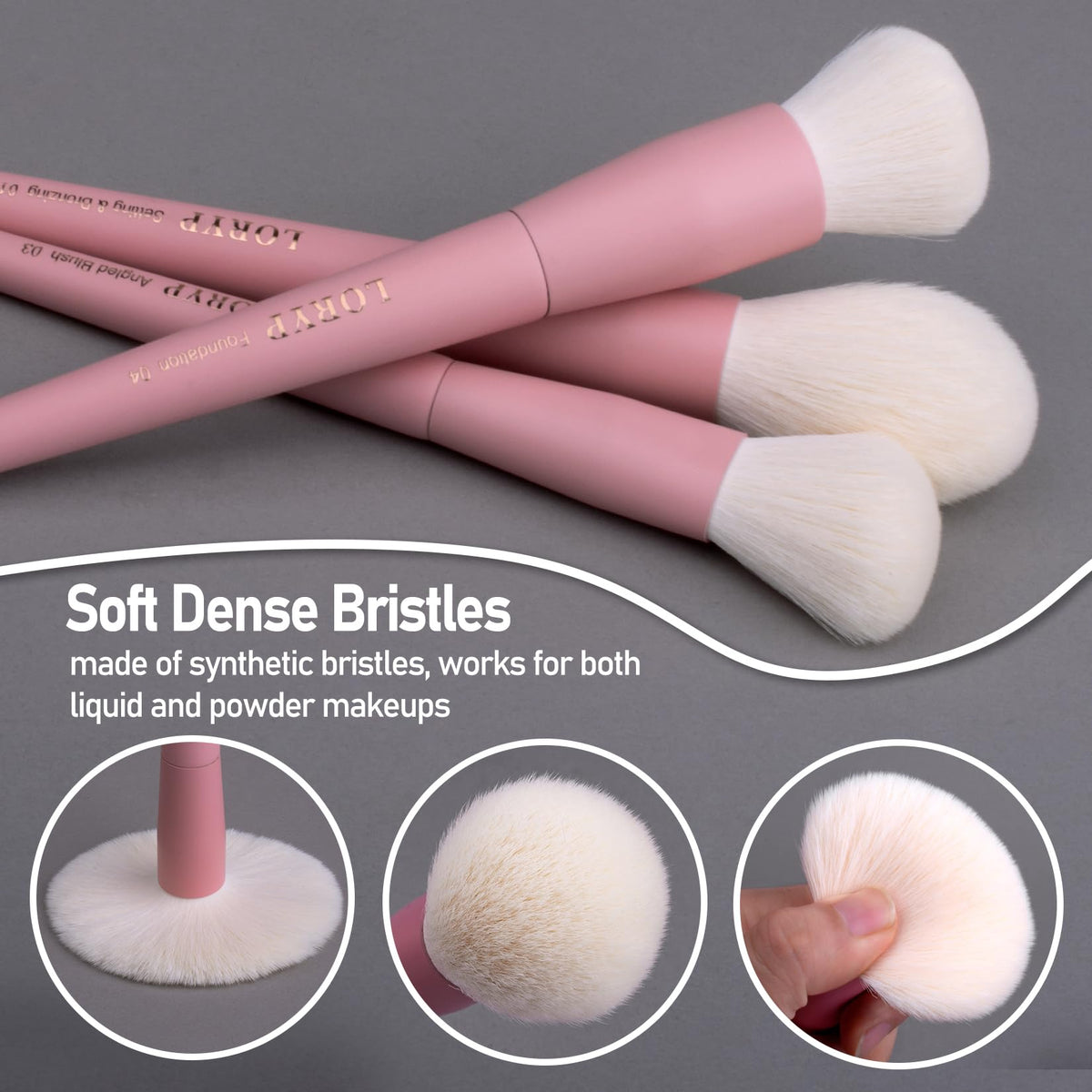 LORYP birch wood handles provide sturdy grip and lasting durability during daily makeup.