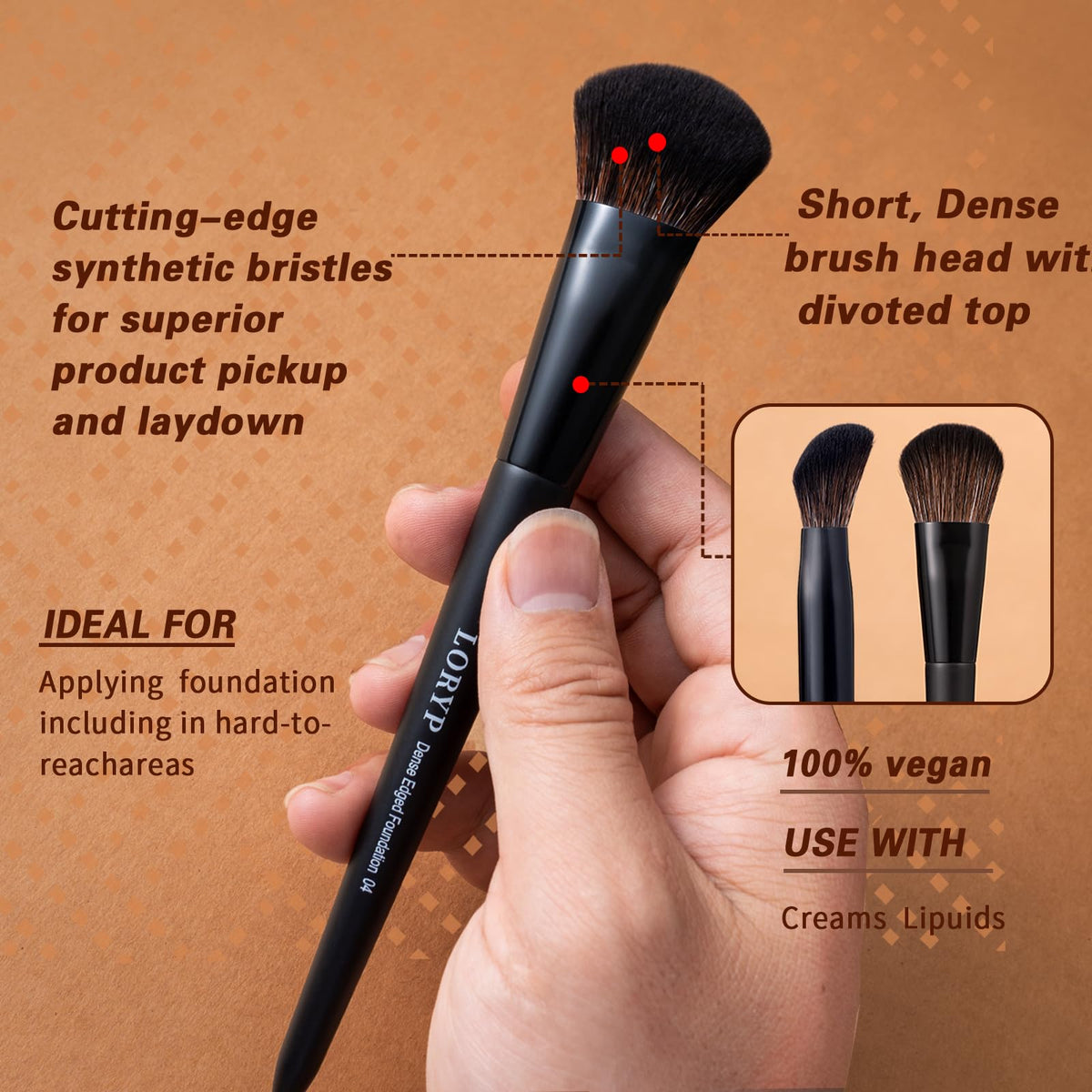 LORYP angled liner detail brush for sharp eye definition.